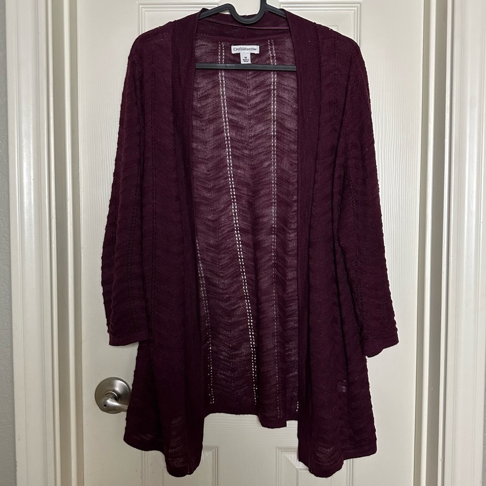 Plum; Lightweight Cardigan